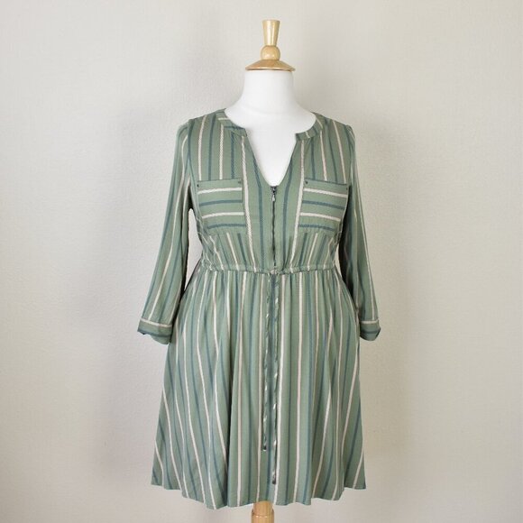 Torrid Stripe Mini Challis High-Low Shirt Dress - 1 - Picture 1 of 10